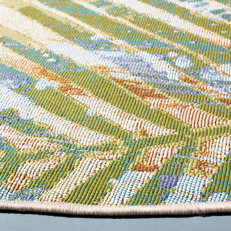 Liddle Performance Floral Indoor/Outdoor Area Rug, Round 6'7"