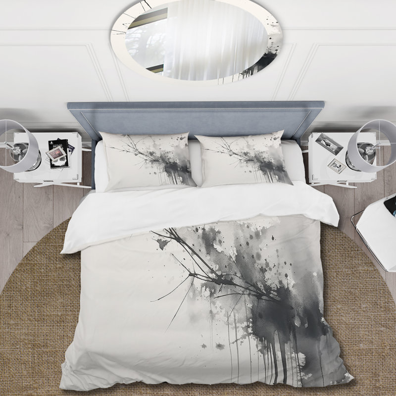 Ensemble de housse de couette noir et blanc Pure Serenity I - Abstract Minimalisme
