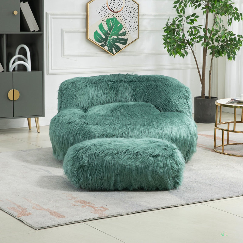 Fauteuil à billes, canapé de plancher avec poignée, fauteuil d'appoint avec repose-pieds pour lire et se détendre
