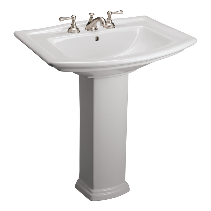 Washington Pedestal Lavatory, 33.75" H x 14.875" W x 18.125" L, 8" Centers