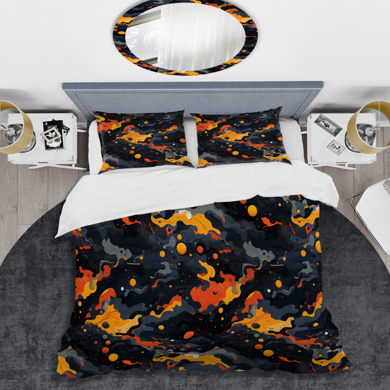 Cosmic Camo Odysses - Abstract Duvet Cover Set - Microfiber Polyester, King Duvet Cover + 2 King Shams
