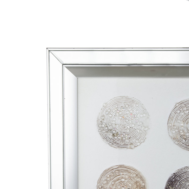 Crystal Wall Decor, 19.7X19.7 Inches, Multicolor Artistic Expression Of Moon Phases, Mirrored Frame, Resin Bits, 4.4 Lbs Frame Art, Design, Phase Visualization,