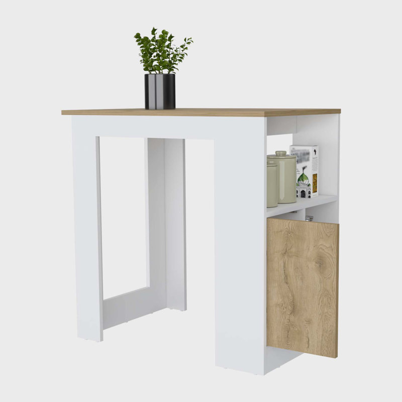Îlot de cuisine avec plateau en bois manufacturé Esila