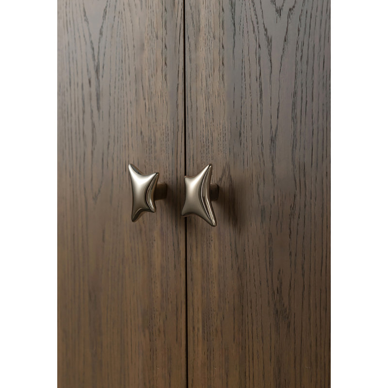 Titanium Silver Novelty Star-Shape Brass Knob
