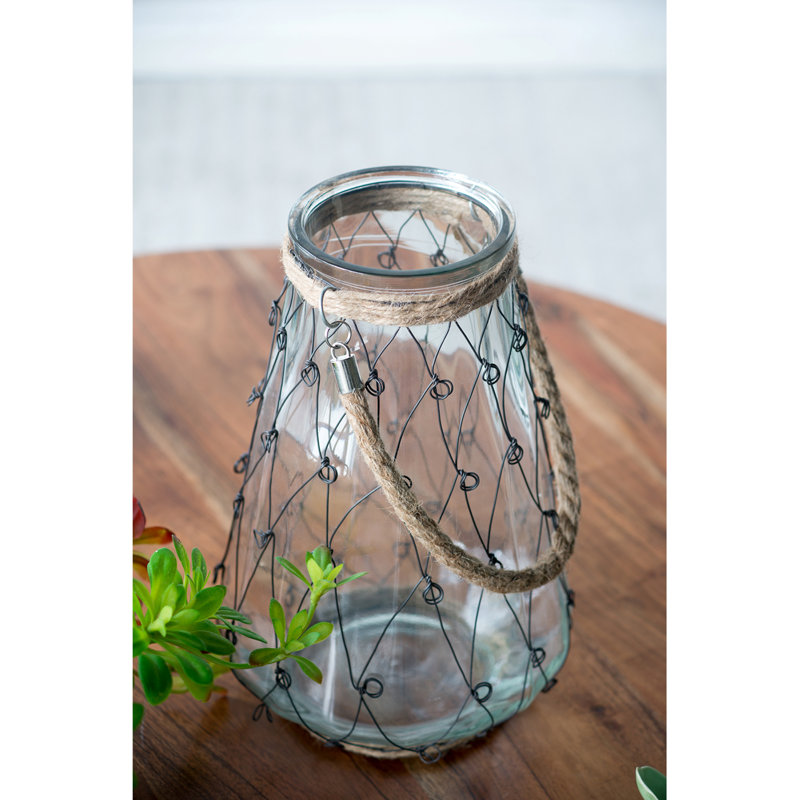 Vase de table transparent / noir 12,6 po
