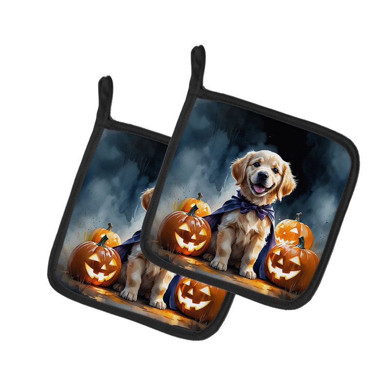 Golden Retriever Puppy Halloween paire de maniques