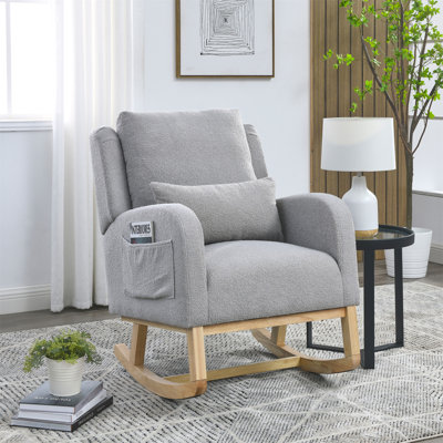 Welike 27.5 "W Modern Accent High Back Living Room Casual Armchair Rocker With One Lumbar Pillow