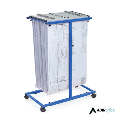 Steel Mobile Blueprint Large File Vertical Plan Center, and Hanging Clamps