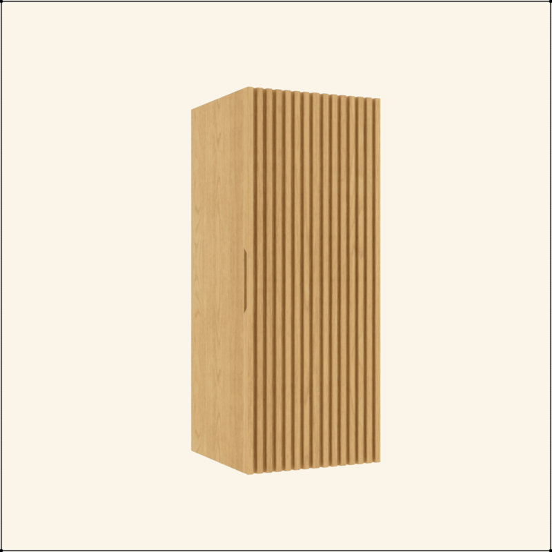 Wall-Mounted Floating Striped Bathroom Vanity Side Cabinet With A Door And A Shelf, (Suitable For NOOR Bathroom Vanity)