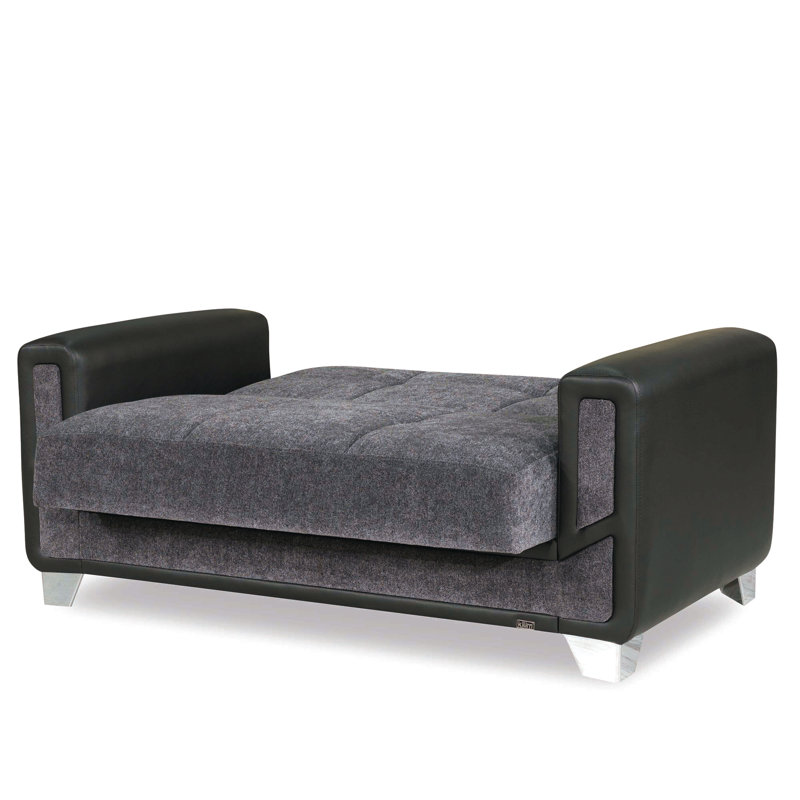 Causeuse convertible rembourrée avec rangement, fauteuils pour le salon, Gris