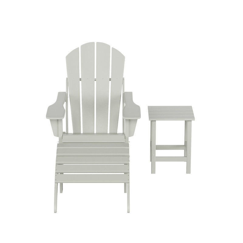 Chaise de patio avec repose-pieds Laguna, Gris / Blanc