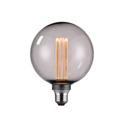 Ampoules DEL sphériques à DEL G125 à intensité variable, gris fumée, culot moyen E26, chaleur douce 2200K