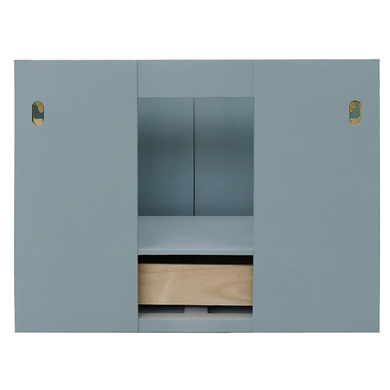 Crumley 30" Wall Mounted Single Bathroom Vanity - Cabinet Only, Aqua Blue