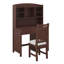 Ensemble de bureau d'écriture et chaise rembourrée avec bibliothèque, bureau d'ordinateur rétro 40 "avec 4 tiroirs, huche et chaise-1319519020