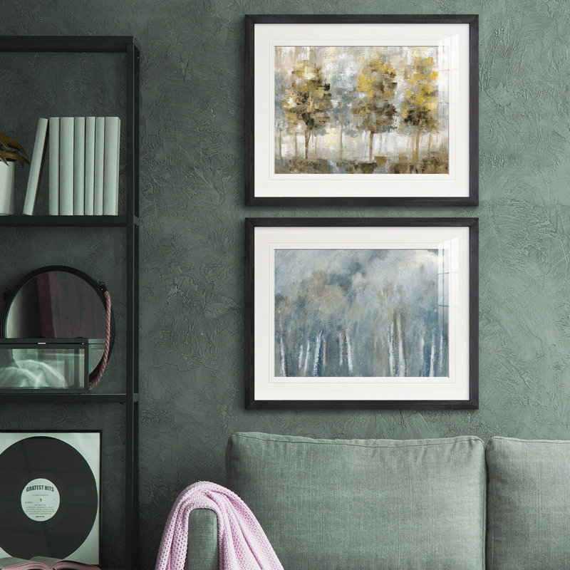 Reproduction de photo sur toile, Papier avec cadre argenté, Blanc mat