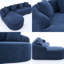 Canapé modulaire en L avec méridienne incurvée, canapé modulaire en chenille bleu marine, aucun assemblage requis-124497505-124497519