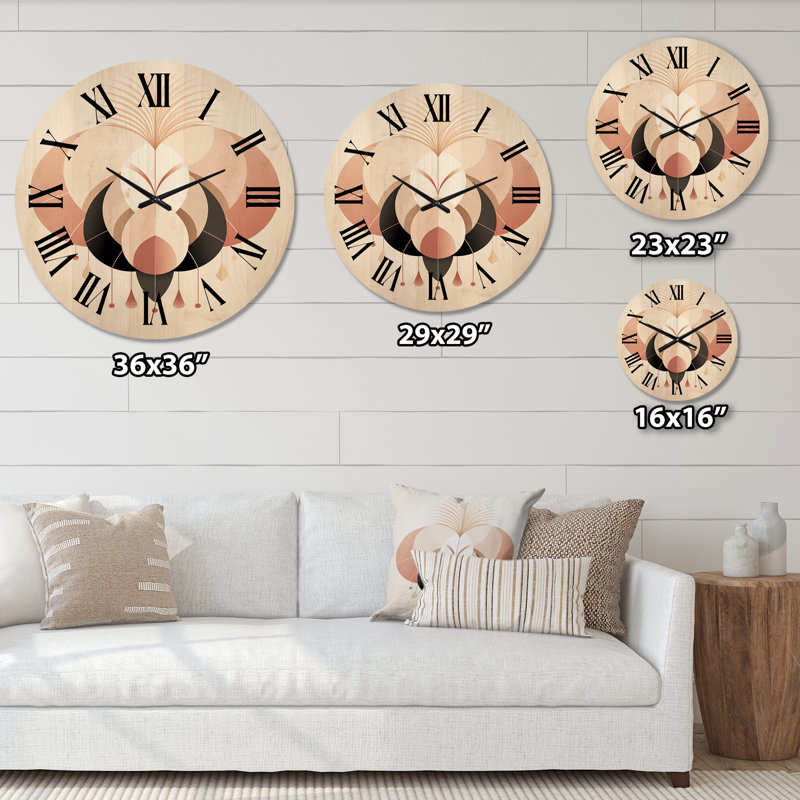 Horloge murale moderne géométrique en bois, Grand