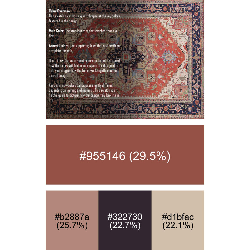 Oriental Indoor Rug, Rectangle 5' x 7'