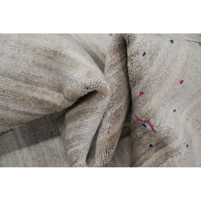 Tapis de style Gabbeh Minimalist Elegance 9 x 12 avec bordures artistiques