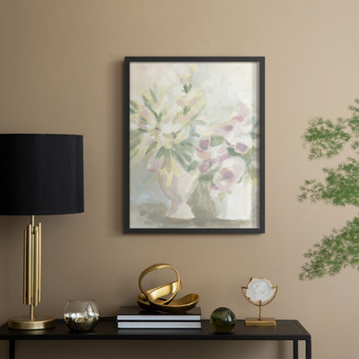 «Faded Floral Fresco I», reproduction encadrée - bois massif