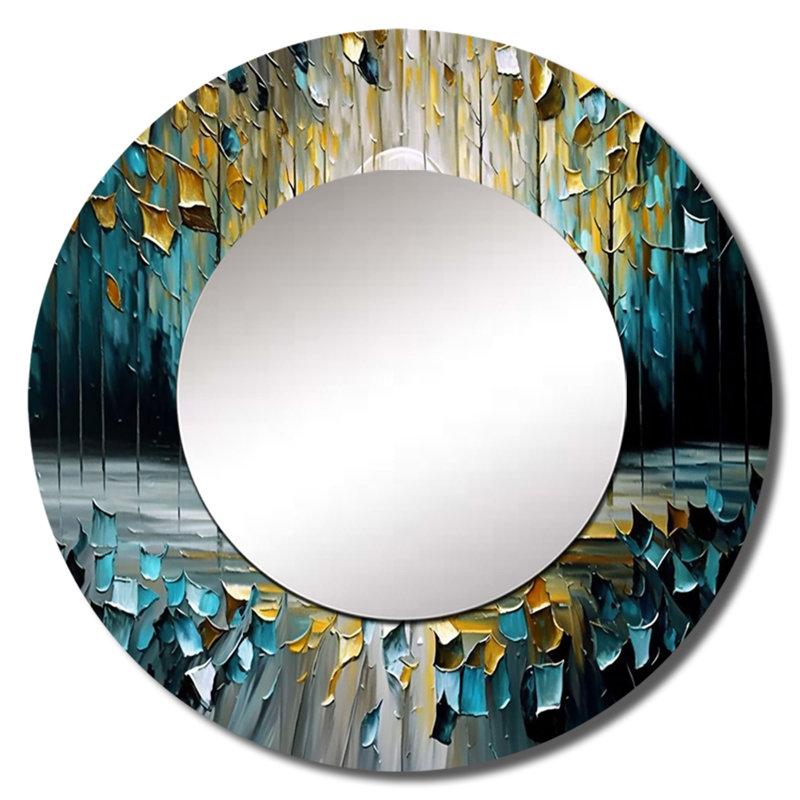 Stepanas abstrait nature, peinture II - grand miroir abstrait, décor de miroir mural unique et moderne, impression sur métal