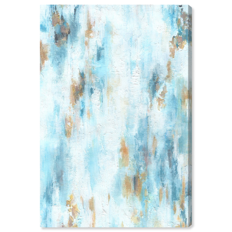 Textured Shades Blue and Brown Abstract Canvas Wall Art, 20" x 30"
