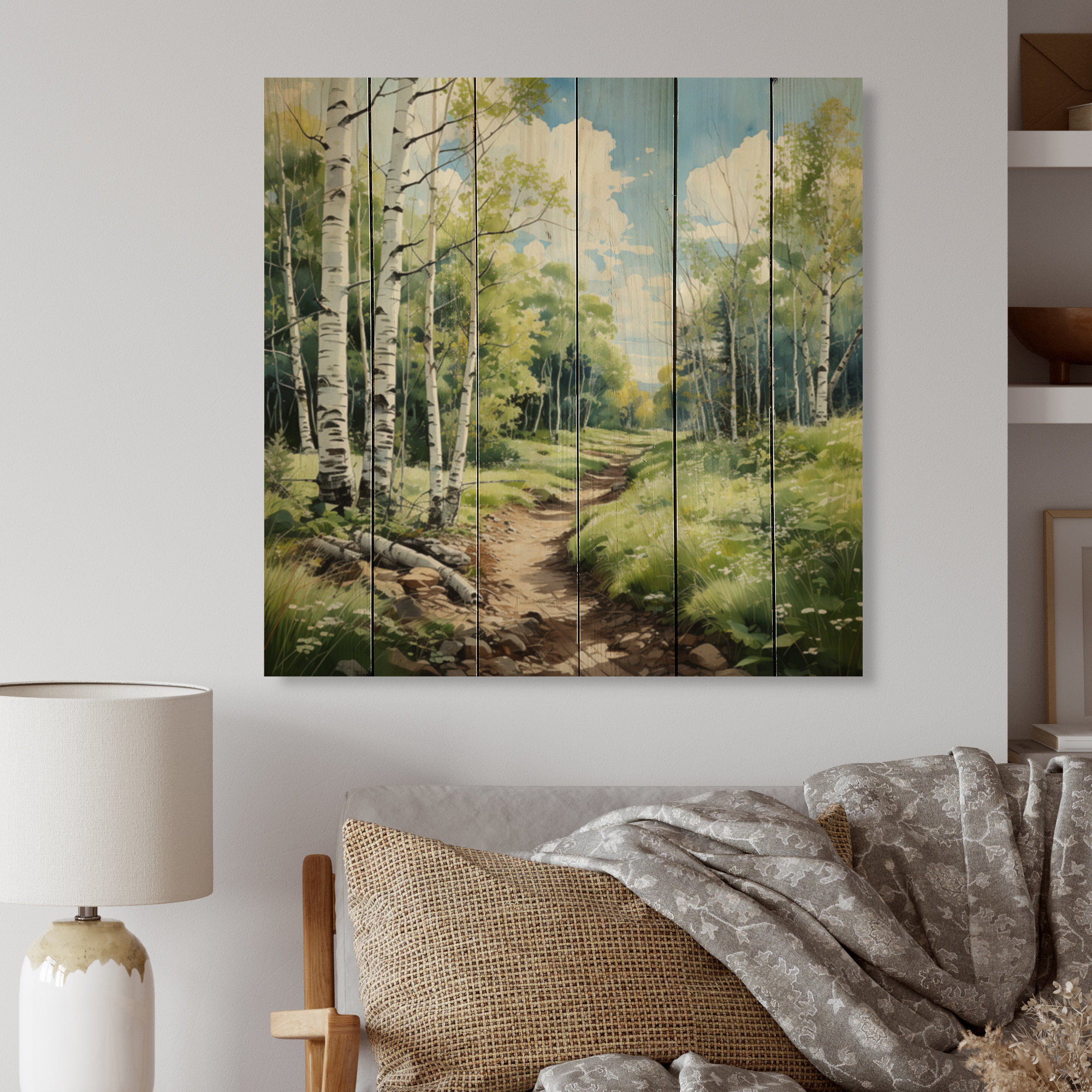 Loon Peak Birch Woods Whispering Winds III sur impression de bois ...