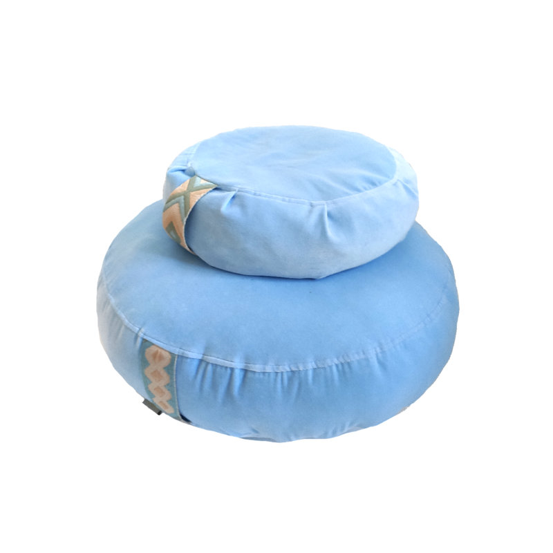 Agaran Circular Floor Cushion Cover, Sky Blue