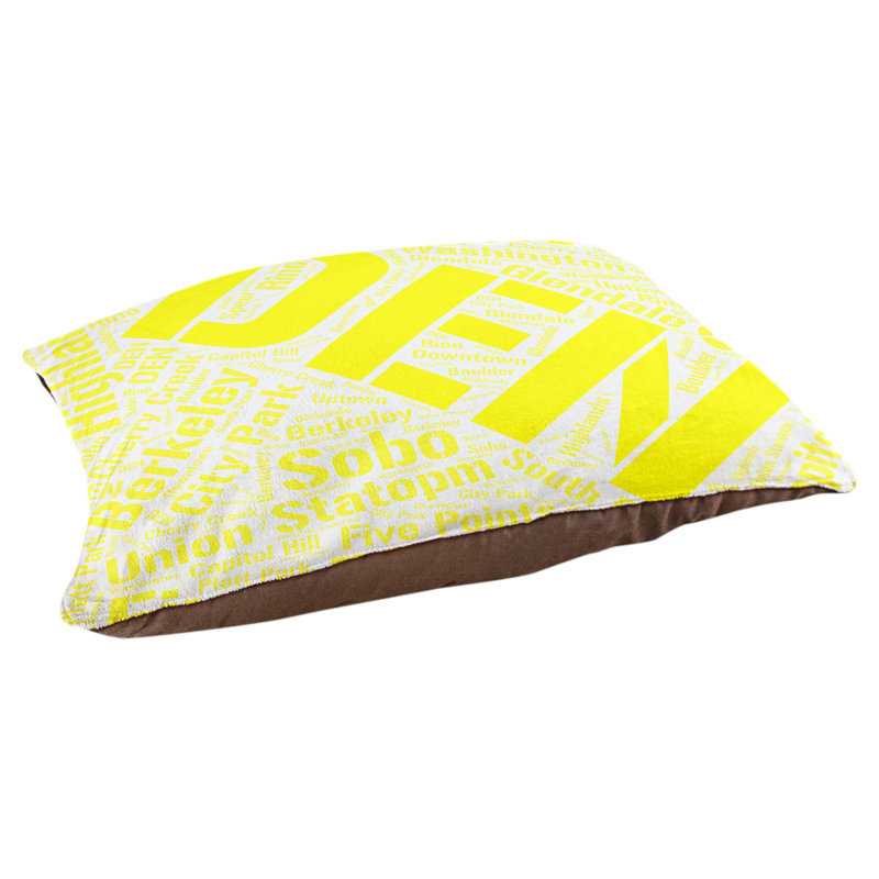 Coussin de chien « districts », Moyen (H 9,5 po x l 28 po x P 18 po), Jaune, Denver