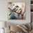 Toile avec cadre flottant or