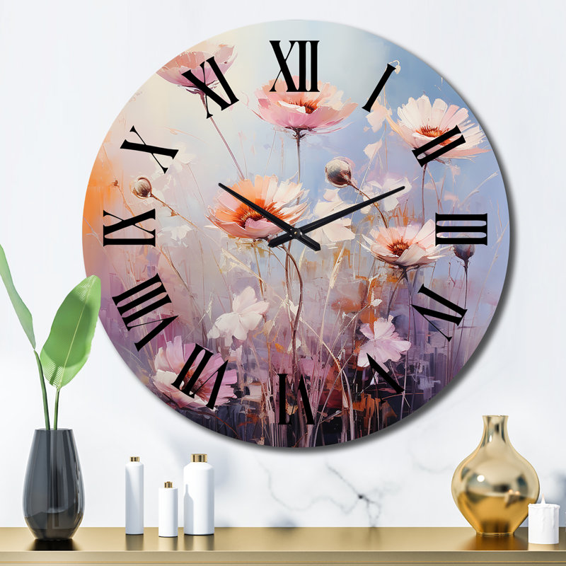 Dakeisha - Horloge murale florale, H 29 po x l 29 po