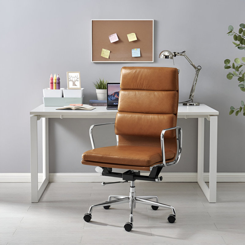Chaise de bureau Paco à haut dossier, Tanné