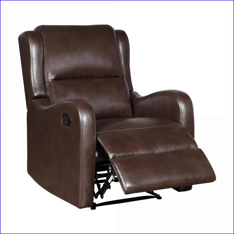 Fauteuil inclinable, similicuir brun noyer avec poignée inclinable | Structure en bois massif | Meuble de salon 1pc, Brun