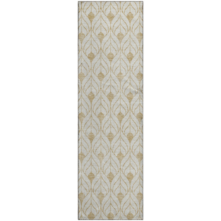 Premium Machine Washable Prisco Gold Rug