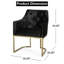Fauteuil club moderne en velours glamour avec accents dorés - Luxueuse assise compacte