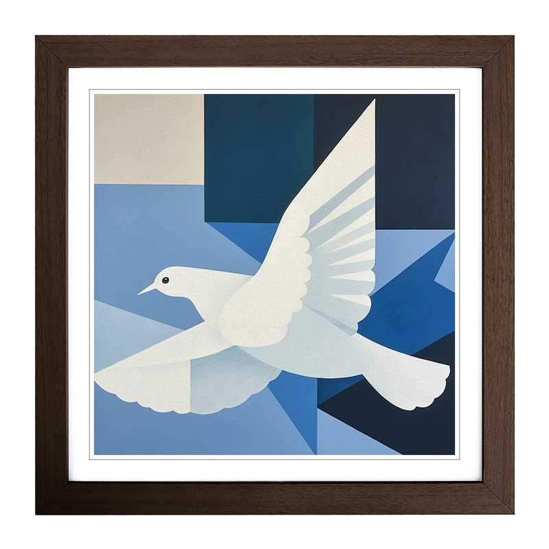 1 Piece Single Picture Frame Wall Art, Walnut