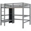 Lit mezzanine avec tablettes multifonctionnelles et bureau sous le lit