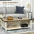 Farmhouse Coffee Table With Storage And Drawer, Rustic Coffee Table For Living Room, Open Shelf, White