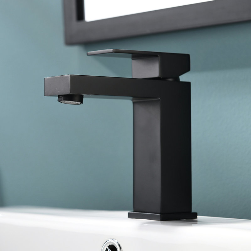 Modern Deck-Mounted Bathroom Faucet - Black With Single Handle Operation Basin One Hole And Easy To Install