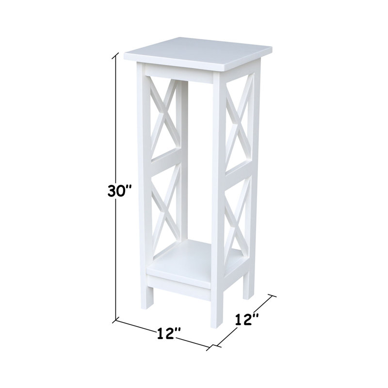 Eamon Plant Stand, White, 30" H x 12" L x 12" D