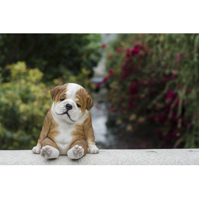 Sitting Sleepy Bulldog Puppy Statue