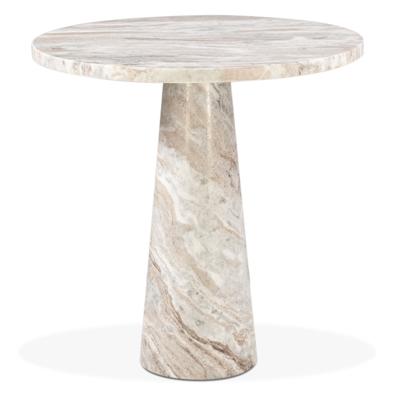 Giza 30" Round Dining Table In Brown Toronto Marble