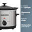 Daewoo 1.5L Electric Slow Cooker Pot Dishwasher Safe Bowl Energy Efficient, Keep Warm Setting-101950650