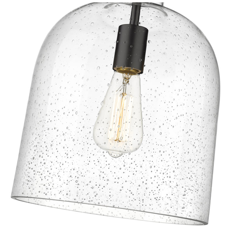 Walpole 1 - Light Candle Style Pendant, Matte Black, 13" H x 9.5" W x 9.5" D