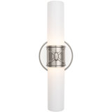 Chase 2-Light Wall Sconce - Polished Nickel, Polished Cas White -