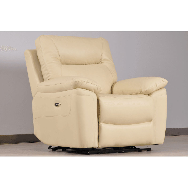 Celarian Genuine Leather Electric Power Recliner Armchair, Cream