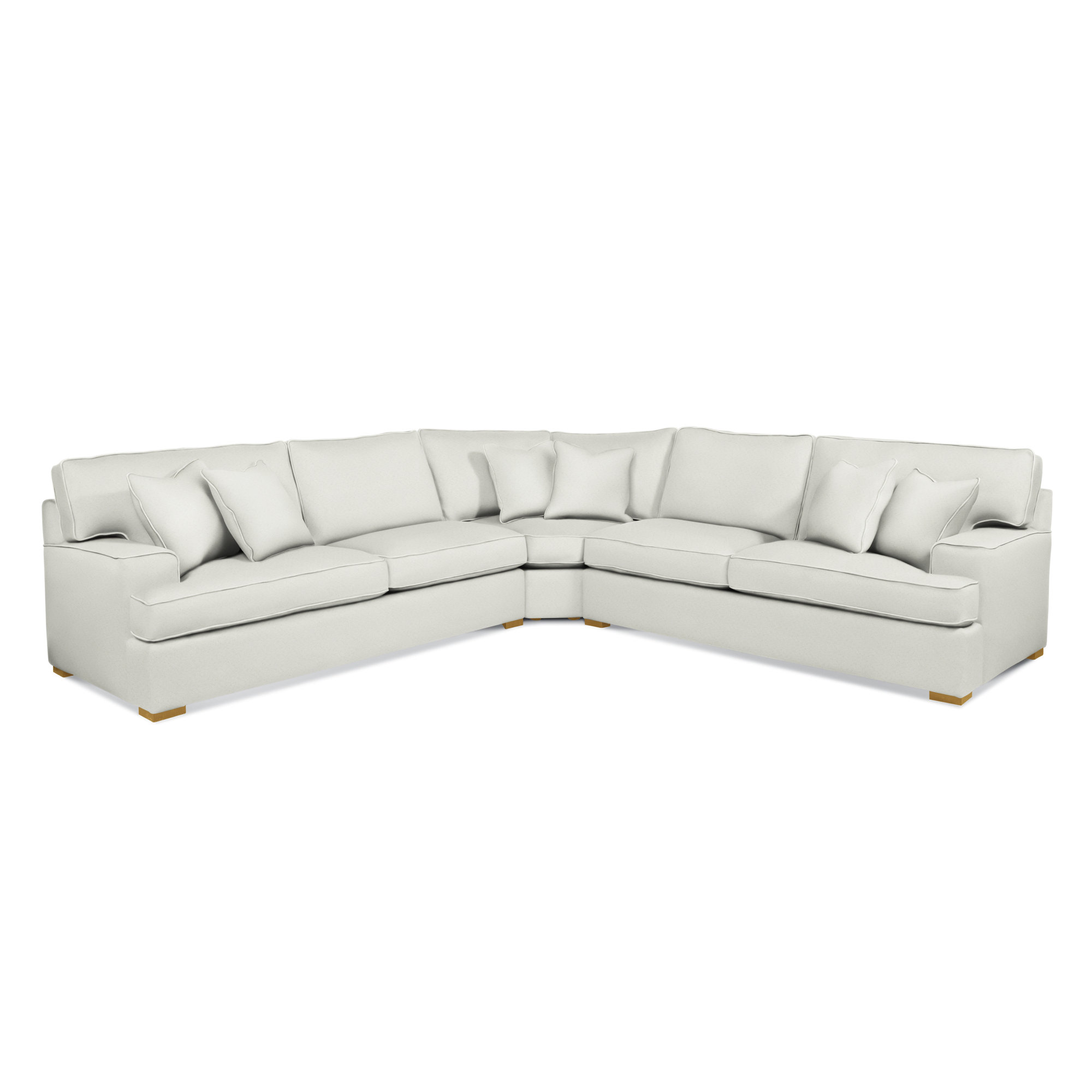 Sadie 3-Piece Upholstered Sectional, Honey Finish, Green and Blue Stripe; 0252-54