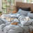 Wavy Stripe Duvet Cover Set 100% Washed Cotton Linen Like Textured Breathable Durable Soft Comfy-107521574-107521576