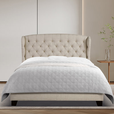 Structure de lit rembourrée - Tête de lit luxueuse, plateforme élégante, idéale pour transformer votre chambre à coucher en un havre de confort