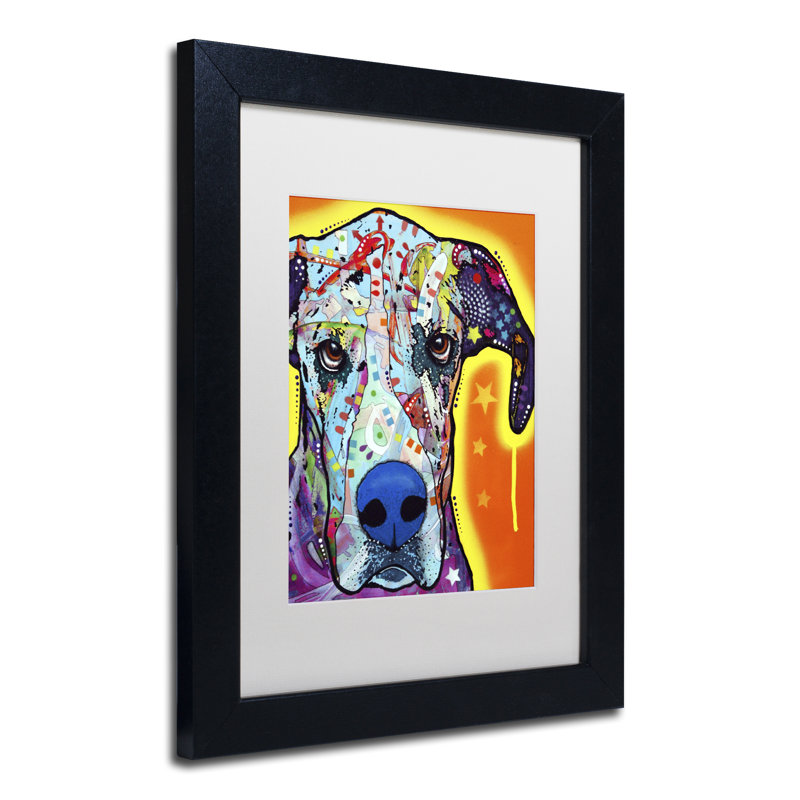 « great-danois » par dean russo, impression encadrée grpahic sur toile, H 14 po x l 11 po x P 0,5 po, Blanc mat